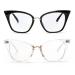 ZUVGEES 2 Pack Womens Cute Oversized Cat Eye Blue Light Blocking Reading Glasses Computer Readers Black+transparent 1.25 x