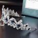 Buy Minkissy Dark Blue Crystal Crown Tiara - Vintage Rhinestone Headband for Weddings Proms & Pageants - Buy Online on GoSupps.com