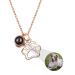 Projection chain with photo personalized dog paw print chain 925 sterling silver pet photo necklace dog bones trailer picture chain in stone pet memories jewelry gifts women paw-rose gold