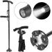 Walking Cane Folding Trekking Poles Double Handle Design with Flashlight Led Lights Adjustable Walking Stick for Old Men Get Up and Go - Buy Online on GoSupps.com