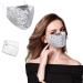 Bling Sequin Face Mask for Women, Sparkly Glitter Fashion Face Mask with 2 Filters Reusable Washable,Silver