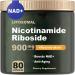 NAD+ Supplement - Liposomal Nicotinamide Riboside NAD Supplement for Anti-Aging Quercetin Resveratrol- Energy Focus - 80 Capsules (1Pcs)