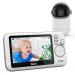 Taktark Babyphone with camera 4.3 '' Babyfon with camera and audio with Pan-Tilt 300 Rotation Video Baby Monitor with VOX intercom night vision temperature sensor and no disturbing lights BM812