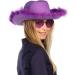 Funcredible Purple Cowgirl Hat with Glasses | Western Rodeo Costume Accessories for Women, Girls, and Kids - Buy Online on GoSupps.com