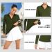 Soneven Women's Collared V Neck Long Sleeve Polo Shirt | Moisture Wicking Golf T-Shirt | Slim Fit for Casual Work | X-Large Green - Buy Online on GoSupps.com