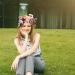 Flower Wreath Headband Hair Accessories Synthetic Floral Crown Bohemian Headband for Women Cosplay Costume Headband (Red) - Buy Online on GoSupps.com