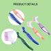 PMELCXD 4-Part Toothbrush & Prosthesis Set | High-Quality Cleaning Ergonomic Design Multi-Layered Bristles - Purple Orange Green Blue - Buy Online on GoSupps.com