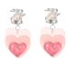 Feylie earrings sweet pink heart earrings fashionable acrylic earrings simple ear hooks statement jewelry gift for women and girls
