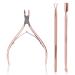 3 pieces of nail skin pliers with nail skin cutel skin trimmer stainless steel nail skin remover and cutter for fingernail and toenail mwoot cuticle nipper with cuticle pusher peeler (rose gold)