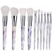 Makeup brush 10 Pieces Professional Makeup Brush Set Cosmetics Blush Foundation Brush Eye Shadow Lip Brow Makeup Brush Set(Color:C) (Multicolor one size) Multicolor one size