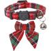 Lamphyface Christmas Cat Collar with Breakaway Feature, Cute Bow Tie & Flower Bandana - Adjustable and Safe Plaid Bowtie Design - Buy Online on GoSupps.com