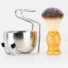 Libcflcc 3-in-1 Razor Set for Men | No Stinging Smell Reusable Beard Cleaning Brush & Foaming Bowl | Premium Silver Bath Accessories - Buy Online on GoSupps.com