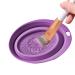ZORQ Makeup Brush Cleaner Mat Cosmetic Makeup Brush Cleaner Bowl Portable Cosmetic Make Up Brush Cleaning Scrubber for Makeup Eggs Brushes Purple