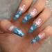 Starry Night Blue Ombre Press-On Nails | Cloud Pattern & Glitter | 24pcs Set - Shop Internationally - Buy Online on GoSupps.com