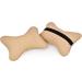 DSstyles 2-Piece PU Leather Car Neck Pillow Set | 28x18 cm Headrest Cushion - Beige - Buy Online on GoSupps.com