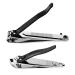 2 Pcs Nail Clippers Heavy Duty Nail Clipper Stainless Steel Toe Finger Nail Clippers Nail Cutters for Men Women Kid Elder Thick Nails Black+Silver