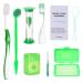 Braces Cleaning Kit for Teeth, Portable Orthodontic Toothbrush Kit Oral Care Dental Travel Kit - Interdental Brush Dental Wax Dental Floss Toothbrush Box (Green)