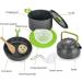 MEETSUN Camping Cookware Set 15-18 Pcs: Portable Non-Stick Gear for Backpacking, Hiking & Picnic - Includes Pots, Pans, Kettle, Chopping Board & Tableware - Buy Online on GoSupps.com