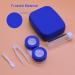 Buy Portable Contact Lens Case - Pack of 2 Blue Scrub with Mirror Leak-Proof Travel Essentials with Tweezers & Solution Bottle - Buy Online on GoSupps.com