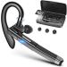 XVV Bluetooth Headset for Cellphone Wireless Bluetooth Earpiece with Charging Case Hands-Free Single Ear Headset with Mic for iOS Android Cell Phone V5.2 Bluetooth Headphone for Business Trucker YYK520-1Case