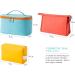 AUSEKALY 2PCS Large Makeup Bag Set for Women - Blue Orange Yellow Cosmetic Bag with Brush Bag, Travel Make Up Bag for Girls - Buy Online on GoSupps.com