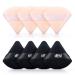 MEM Triangle Powder Puff - 8 Pcs Soft Velour Makeup Puffs for Face Powder Loose Powder Application  Wet and Dry Use  Sponge Beauty Makeup Tools  Skin-Friendly  with Satin Ribbon for Easy Handling Black&Nude