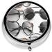 Cute Mini Round Pill Box with Glasses Print | 3 Compartment Travel Pill Organizer | Portable Medicine Case for Home & Office - Buy Online on GoSupps.com