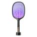 Electric Fly Swatter Racket Powerful Swatter 2 in 1 Electric Fly Killer Rechargeable Killer Lamp Portable Fly Killer Lamp for Indoor and Outdoor (Black)
