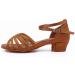 Daydance Tan Girls Latin Dance Shoes - Low Heels Tango Salsa Ballroom Shoes - Size 2.5 Big Kid - Buy Online on GoSupps.com
