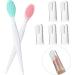 Frienda set from 7 pet fingers toothbrush and double-side soft silicone gently dental brush kit with curved long hunde grip dog cat toothbrush cleaning brush dental for most pets