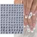 Letter Nail Stickers - 8 Sheets Old English 3D Decals | Retro Cursive Nail Art Accessories for Women & Girls - Buy Online on GoSupps.com