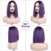 Ombre Ash Purple Shoulder Length Wig | Middle Part Short Straight Synthetic Hair | Heat Resistant Daily Party Colored Wig - Buy Online on GoSupps.com
