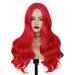 Fancy Long Red Wavy Wig for Women | Natural-Looking Heat-Resistant Synthetic Curly Hair for Parties - Buy Online on GoSupps.com