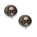 Skull Flowers Printed Mini Round Pill Box Pill Box 3 Compartment Medicine Pill Case Pill Organizer Travel Pillbox Portable Pill Box for Pocket Home Office Use