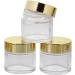 30 ml Clear Glass Jar with Plastic Lid - Kosmetex Empty Jar - Set of 3 Gold Lids - Perfect for Cosmetics & Crafts - Buy Online on GoSupps.com