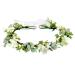 WOVOWOVO Green Leaf Crowns For Girls Women  Bridal Flower Crown Bride Hair Accessories Bohemian Floral Crown Eucalyptus Wreath Headband With Ribbon For Wedding Birthday Vacation Party Festival Photo Prop