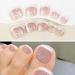 24-Piece French Tip Toenail Stickers | DIY Artificial False Nails - C-Rose - Buy Online on GoSupps.com