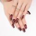 Dark Red Cat Eye Press on Nails Medium Coffin Fake Nails with Velvet & Glitter Designs KKUUOO Handmade False Nails Shiny Acrylic Nails Full Cover Glossy Stick on Nails for Women Girls 24Pcs M09