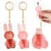 Kaslaider 2 Pcs Matte Liquid Lipstick Cute Rabbit Velvet Lipstick 2 in 1 Key Ring Lip Gloss Waterproof Durable Non-stick for Girls