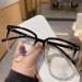 Fuqinqingoz oversized glare-free reading glasses fashionable blue light blocking computer reader presbyopia glasses flat light mirror (color: C4 size: +350) +350 C4
