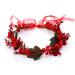 Unicra Christmas crown headband flower garland headband red hair clamp garland Christmas hair jewelry with band party festival gift for women and girls 05