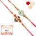 Ghasitaram Gifts Rakhi for Brother Rakhis Online - Set of 2 8469 8487 Premium Rakhis with 400 GMS of Kaju katli