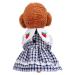 LtuzPet Plaid Dog Dress Cat Dress Tutu with Bow Knot Pet Clothes Girl for Party blue L