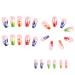 Shop Medium Coffin Press On Nails - Colorful Flower Designs Glossy Glitter Acrylic 24 Pcs Full Cover Nails for Women - International Shipping Available - Buy Online on GoSupps.com