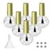 Agidea empty nail polish bottles gold-colored top 6 pieces 10 ml empty glass fingernail bottles refillable transparent bottles with funnel and mixed balls for nail art sample golden cap