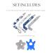 Shop Dodo Babies Pacifier Clip & Bite Ring Toy Set | 4 Clips + 2 Silicone Rings | Universal Holder | Fun Blue & Gray Prints for Boys & Girls - International Shipping - Buy Online on GoSupps.com