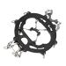 Nail chain shoe covers stainless steel non-slip multifunctional 8-teeth shoe-shoe traction chain for snow climbing and muddy anti-slip system 1 pair black