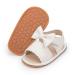 Sonsage Infant Baby Girls Boys Summer Sandals Newborn Bowknot Crib Sandal Outdoor Beach Toddler Pu Leather Soft Rubber Sole Dress Flats First Walker Shoes 12-18 Months A01 White