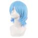 MapofBeauty 14 Short Azure Blue Cosplay Anime Wig with Bangs & Wolf Tail - High-Quality Synthetic Hair for Parties - Buy Online on GoSupps.com