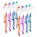 Ounona 8 pieces of prosthesis brushes double -sided toothbrush ergonomic handle prosthesis cleaning toothbrush portable for cleaning false teeth